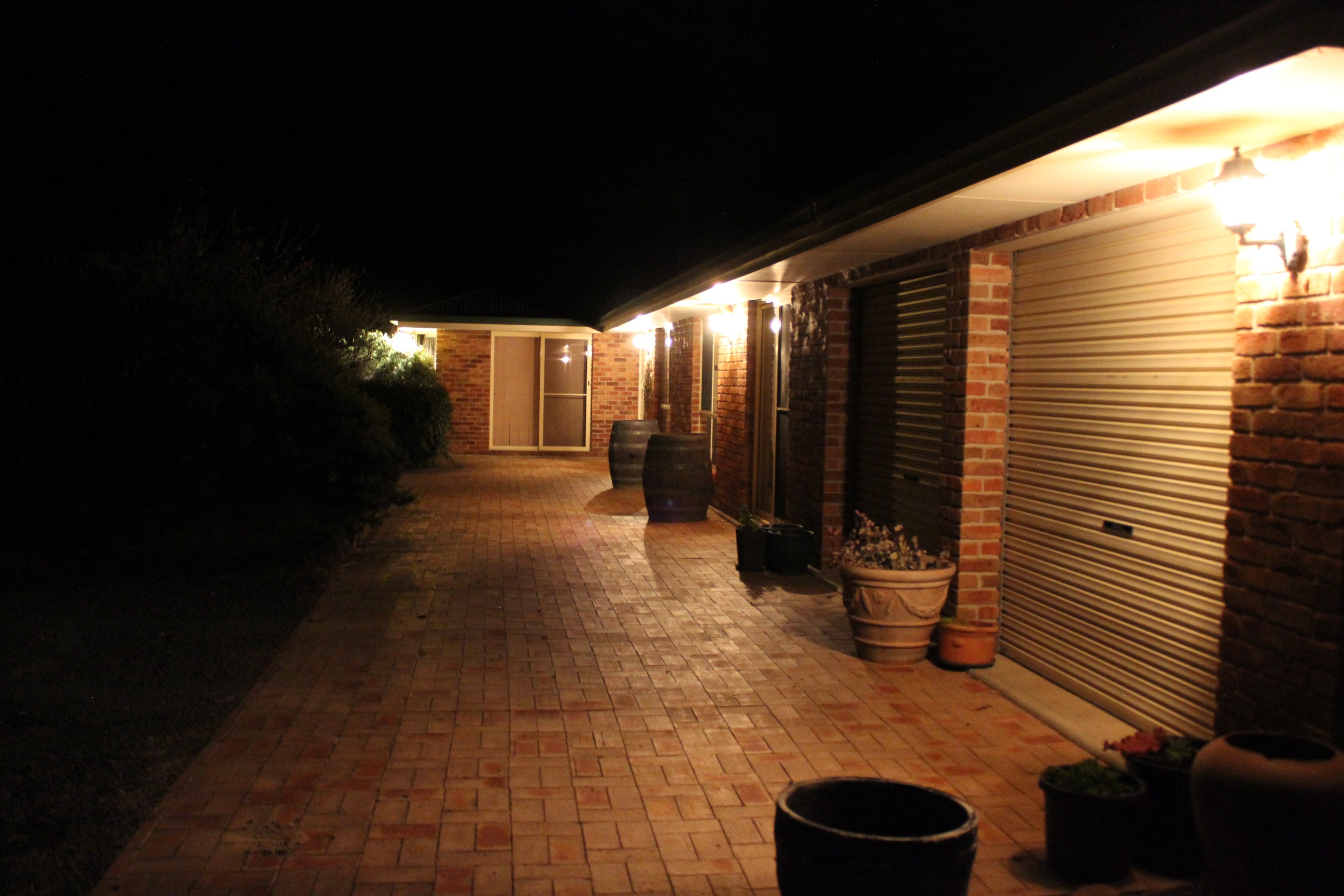 night view waterfall way farmstay