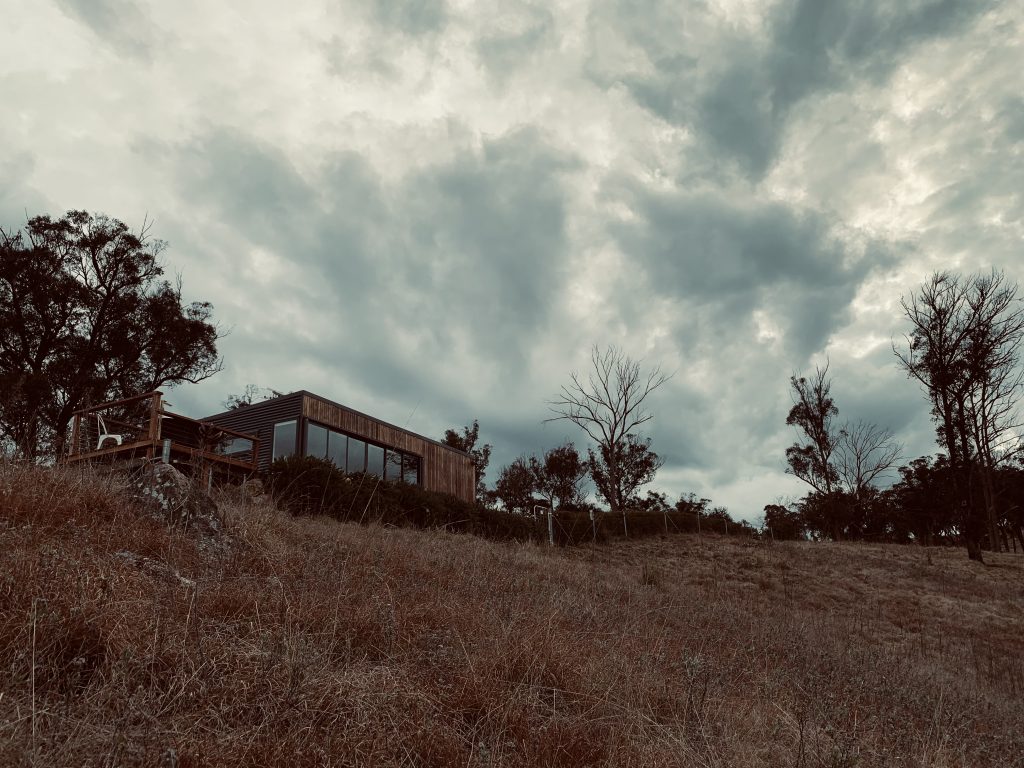 view up to platypus eco cabin