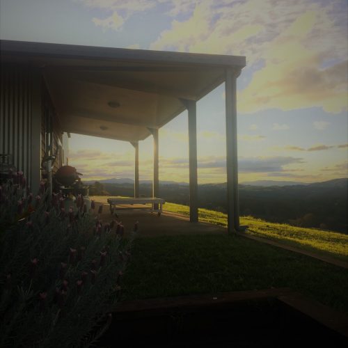 front view house on a hill